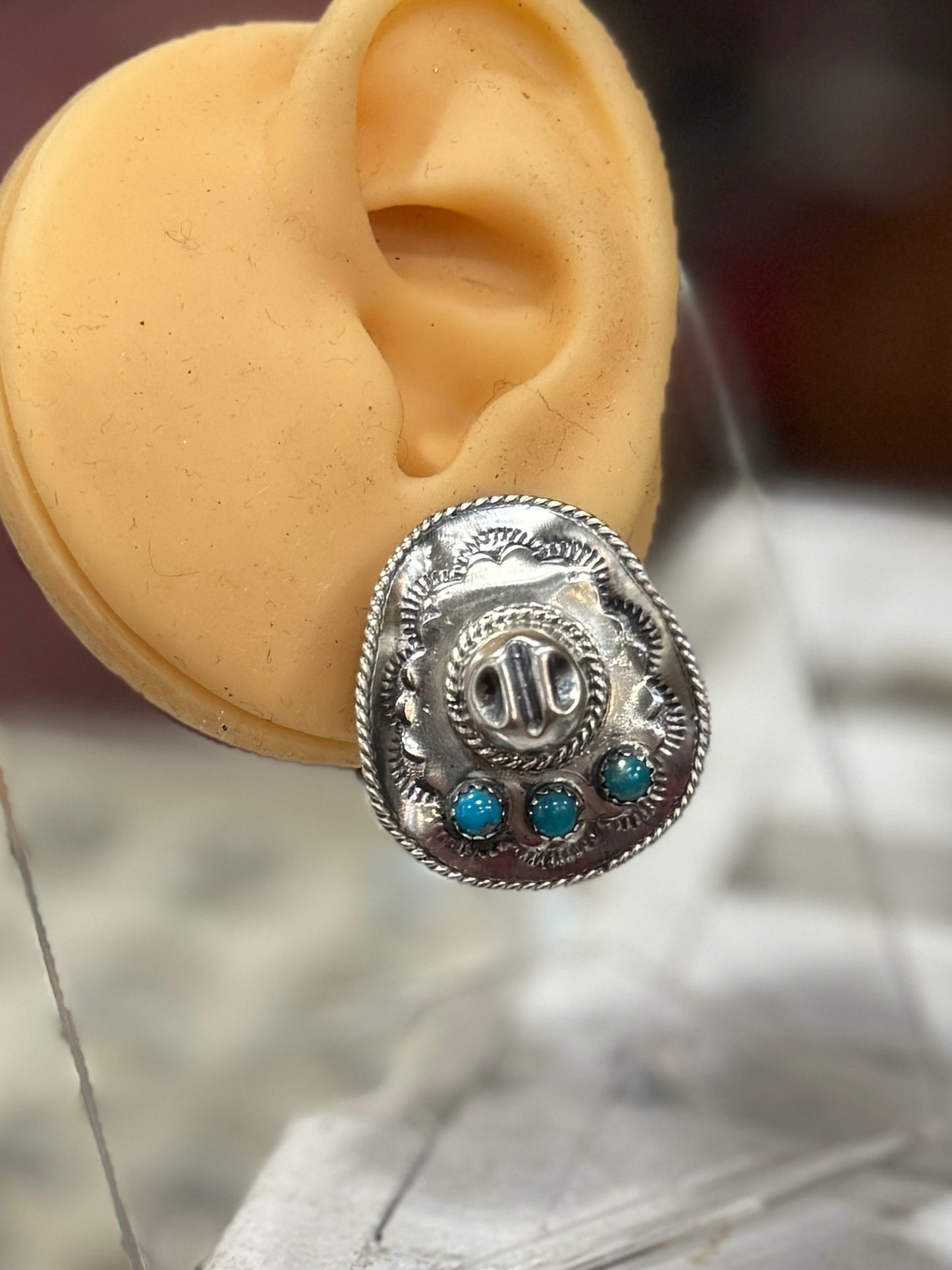 {Roy Rogers} Sterling Silver Cowboy Hat Earrings