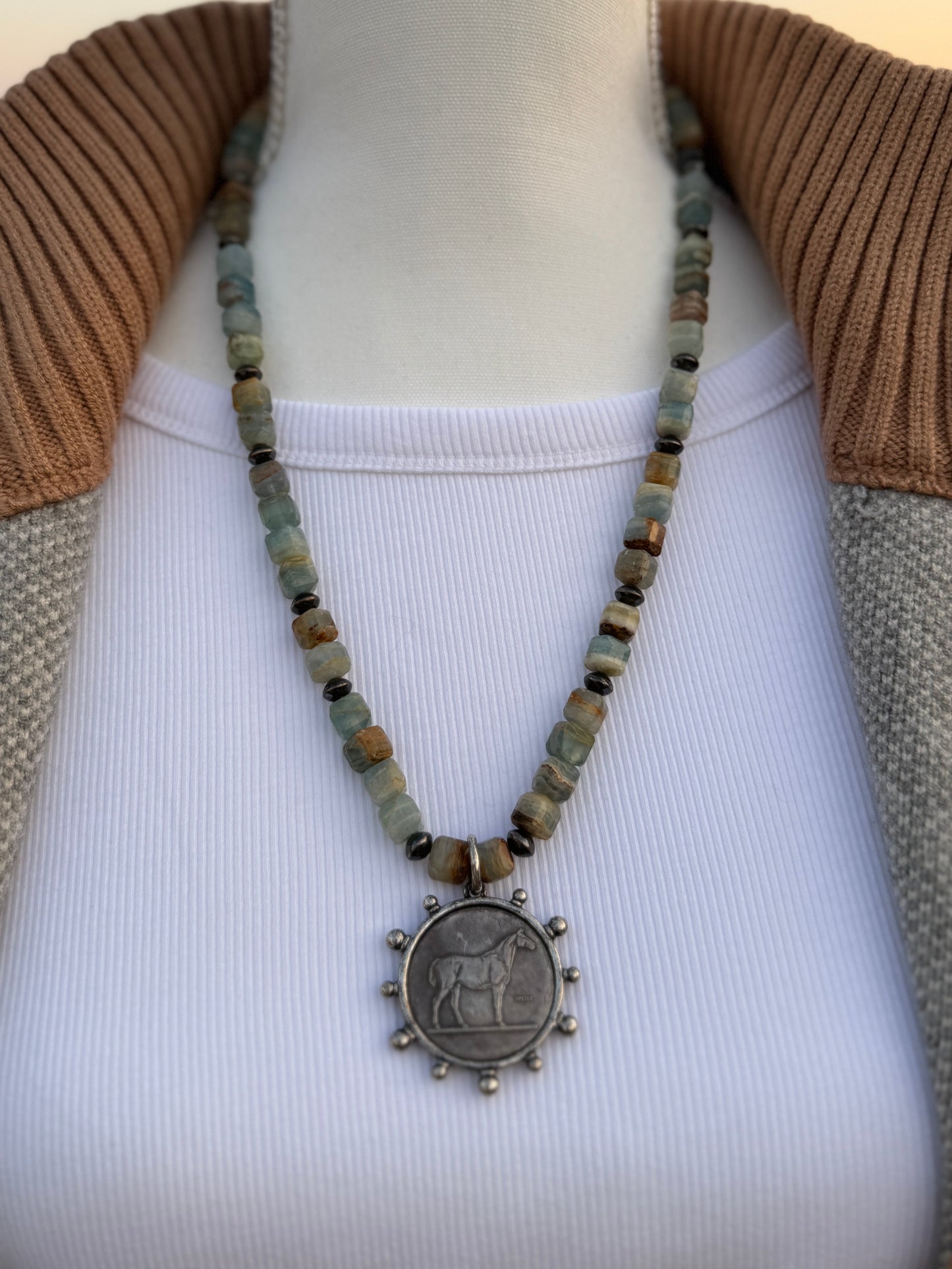 {Tombstone} Equestrian Coin Necklace