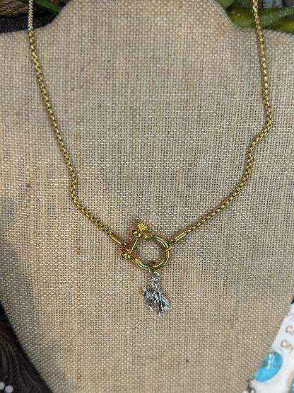 Two-Tone Bronc Screw Bit Necklace