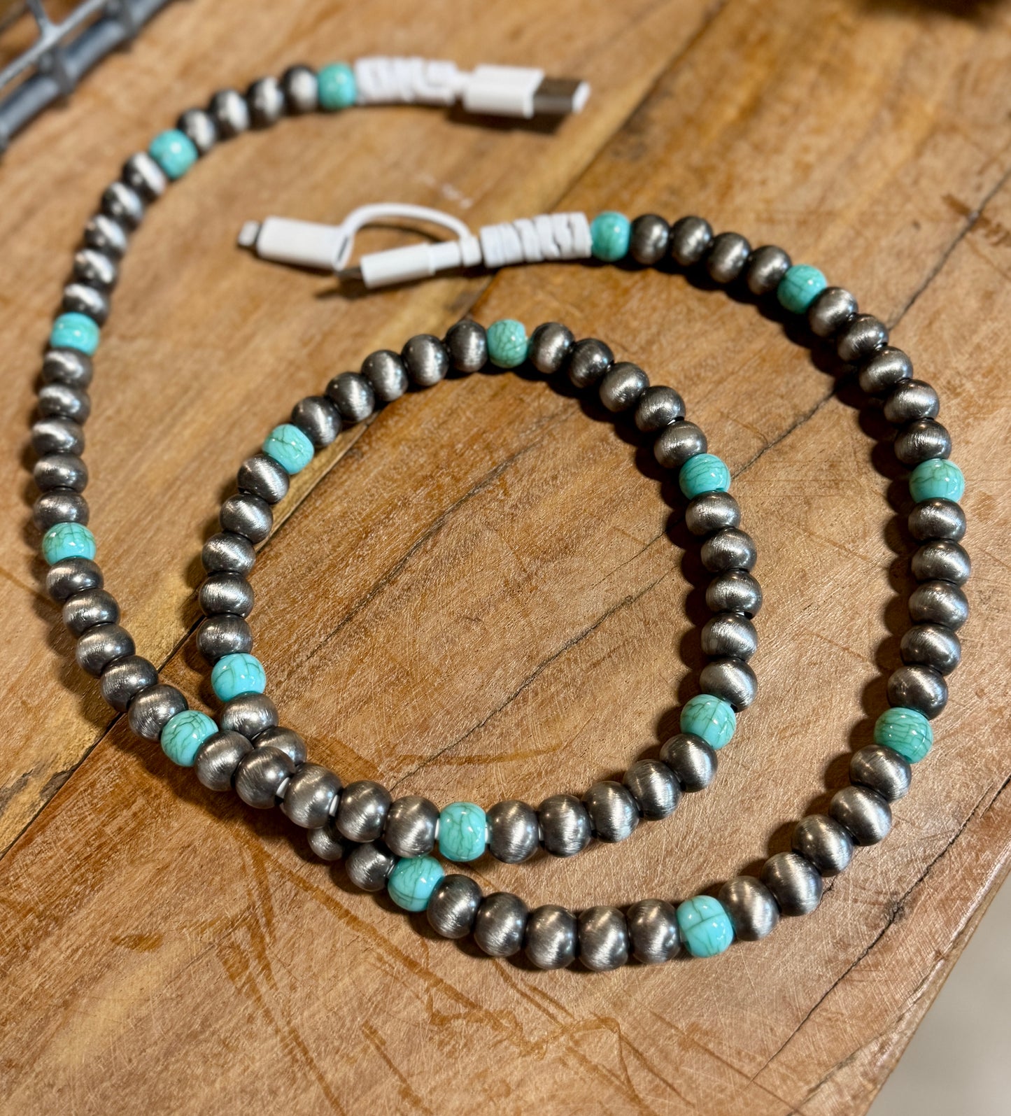 Pearl & Turquoise Phone Charger