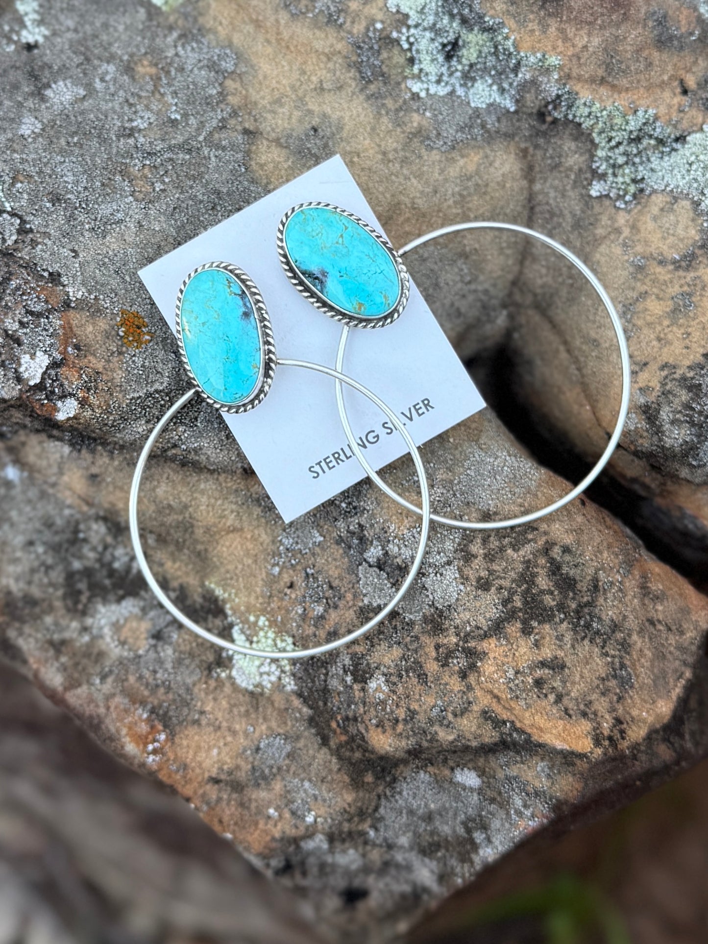 {Odessa} Turquoise JLO Hoops Earrings