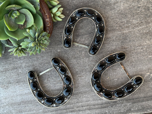 Black Onyx Horseshoe Buckle