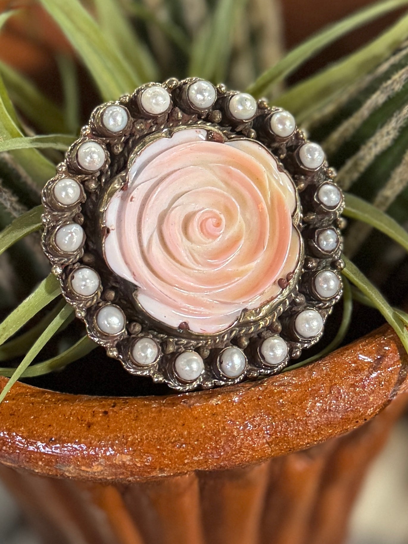 Pink Conch Rose Pendent