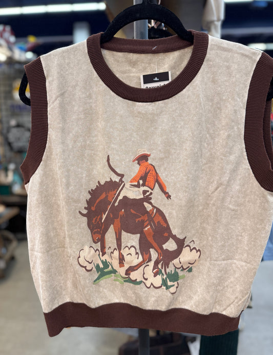 Buckin' Horse Sweater Vest/Top