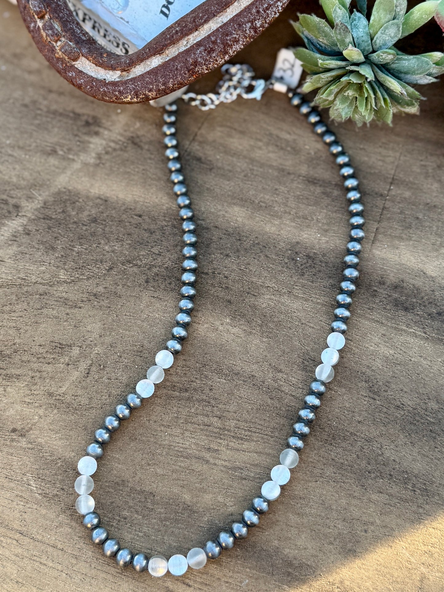 {Houston} Moonstone & Pearl Necklace