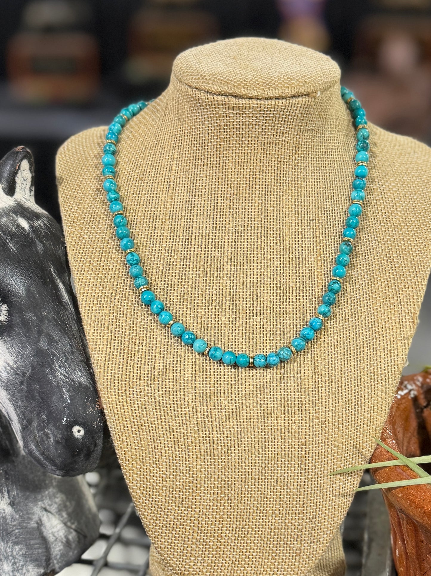 {Blue Lagoon} Gold & Turquoise Necklace