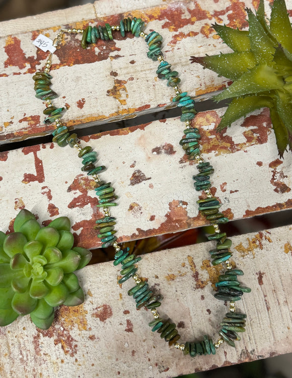 {Beverly Hills} Turquoise & Gold Necklace