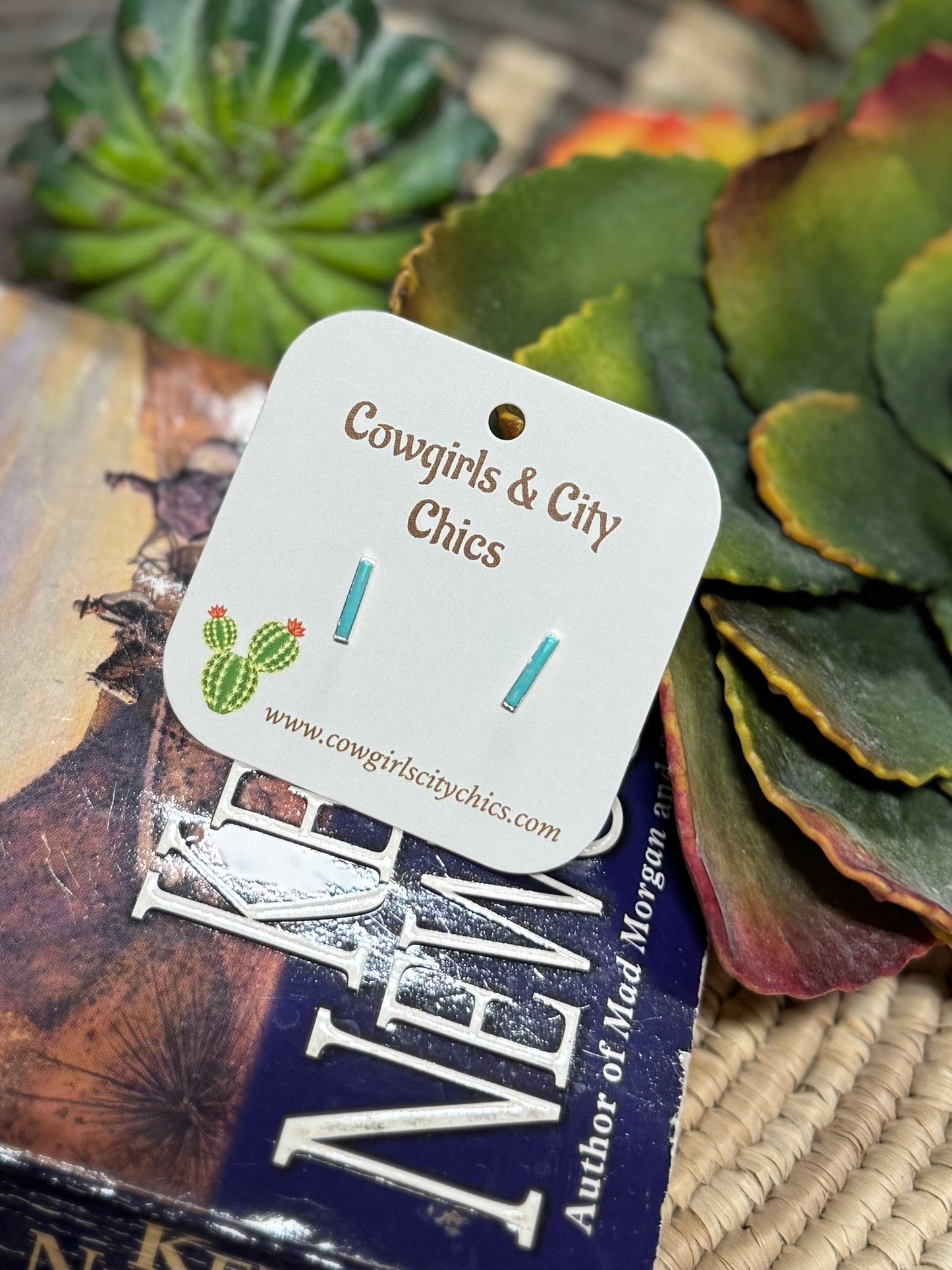 Skinny Drop Stud Earrings