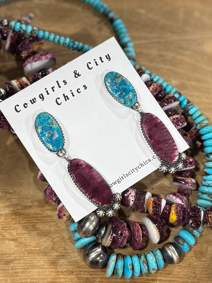 Purple Spiny & Kingman {Santa Fe} Chunky Earrings