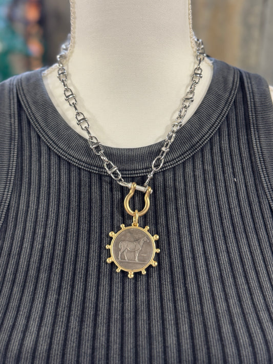 {Delta} Equestrian Coin Necklace