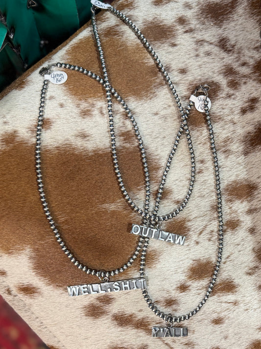 Name Plate Sterling Necklaces