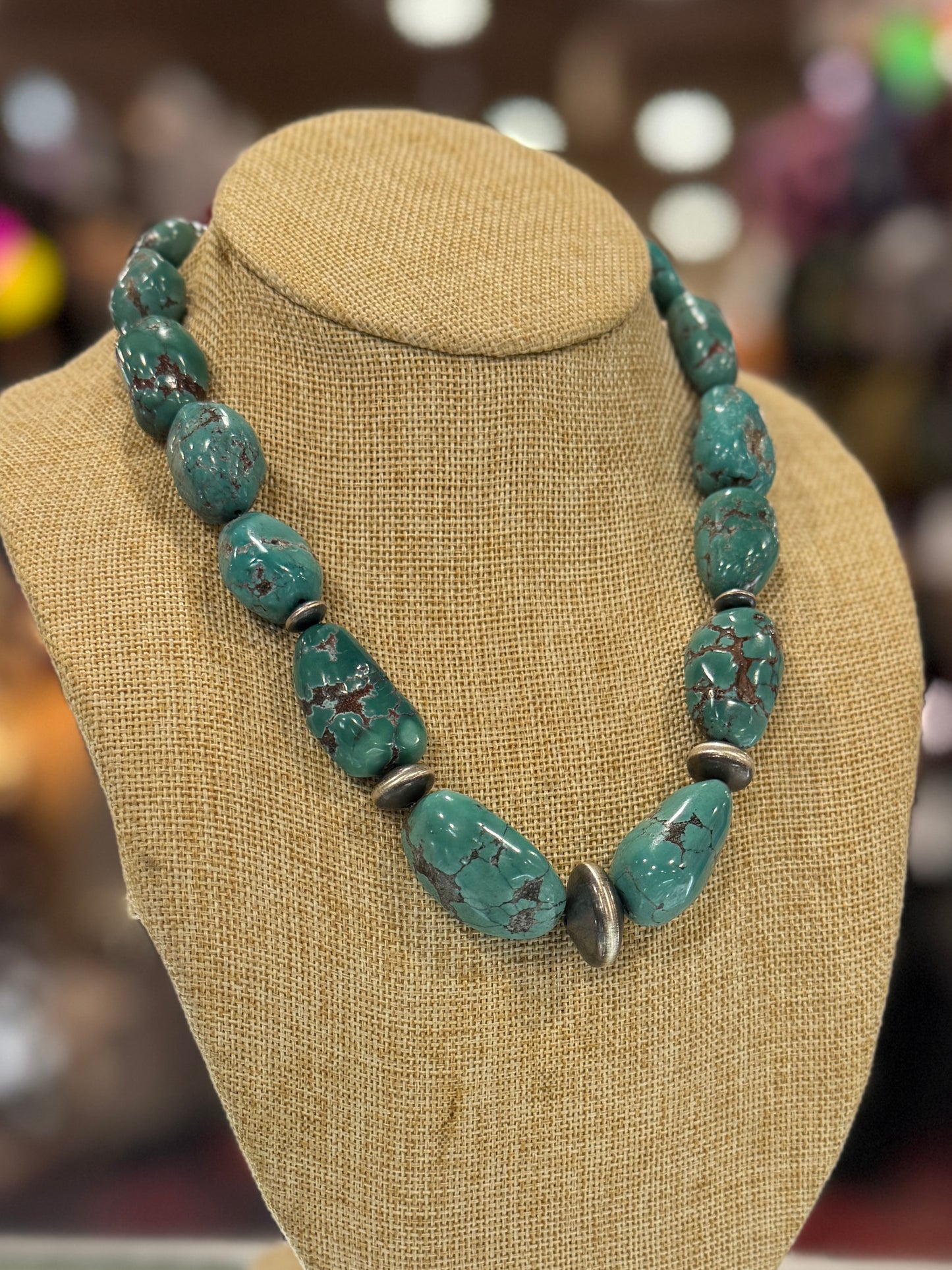 {Bronc} Chunky Kingman Beaded Necklace