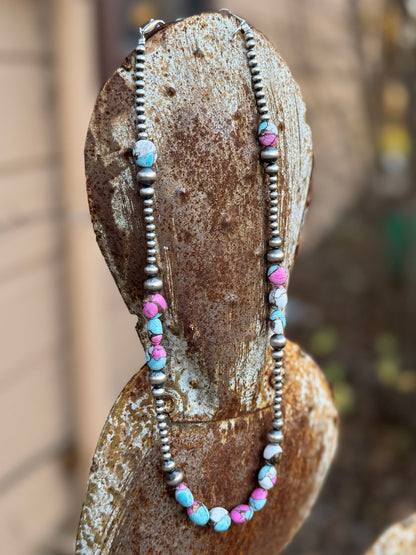 Cotton Candy & Pearls Necklace
