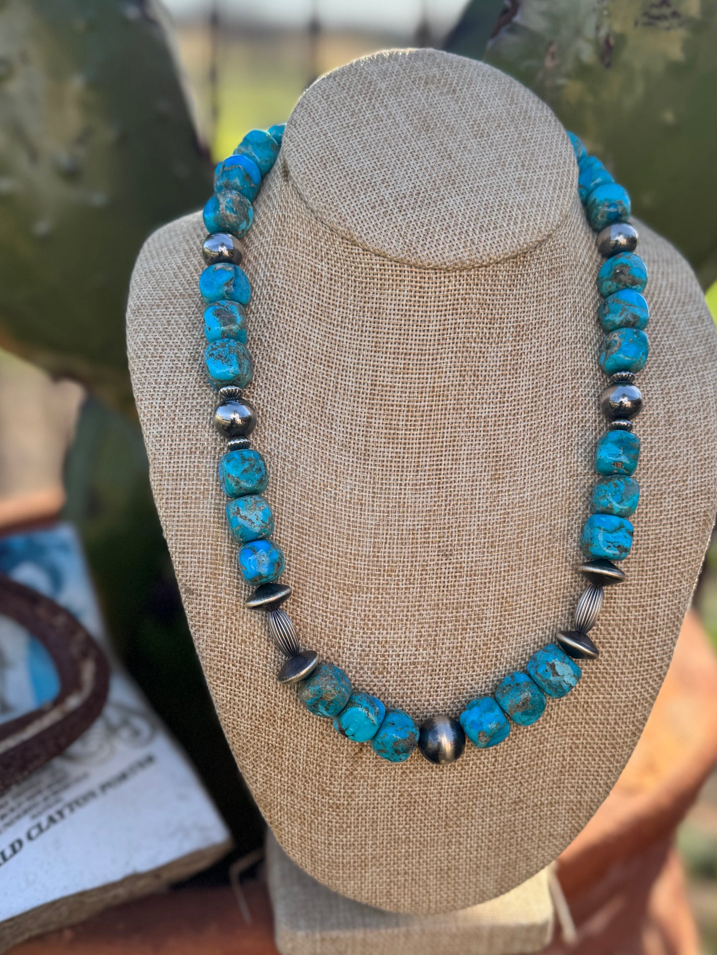 {Del Rey} Chunky Turquoise & Pearl Necklace