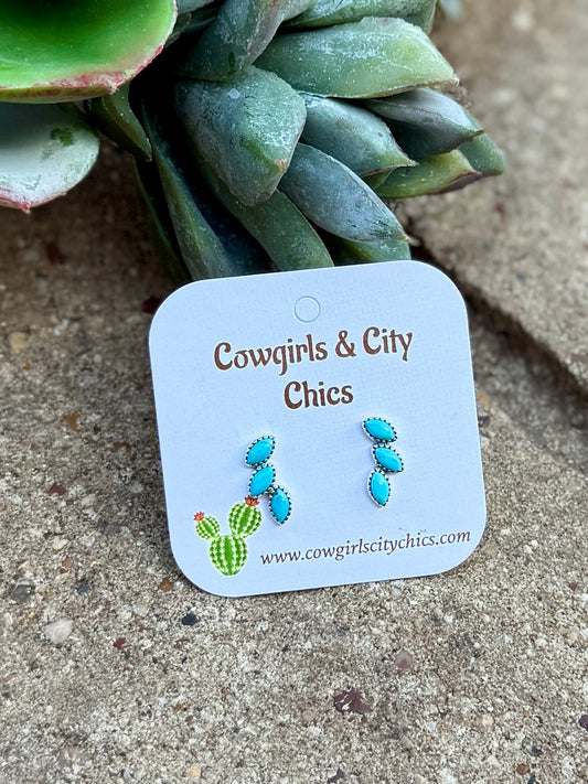 Turquoise {Abilene} Sterling Stud