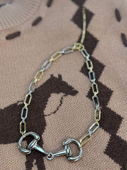 Silver Snaffle With Two-Tone Chain
