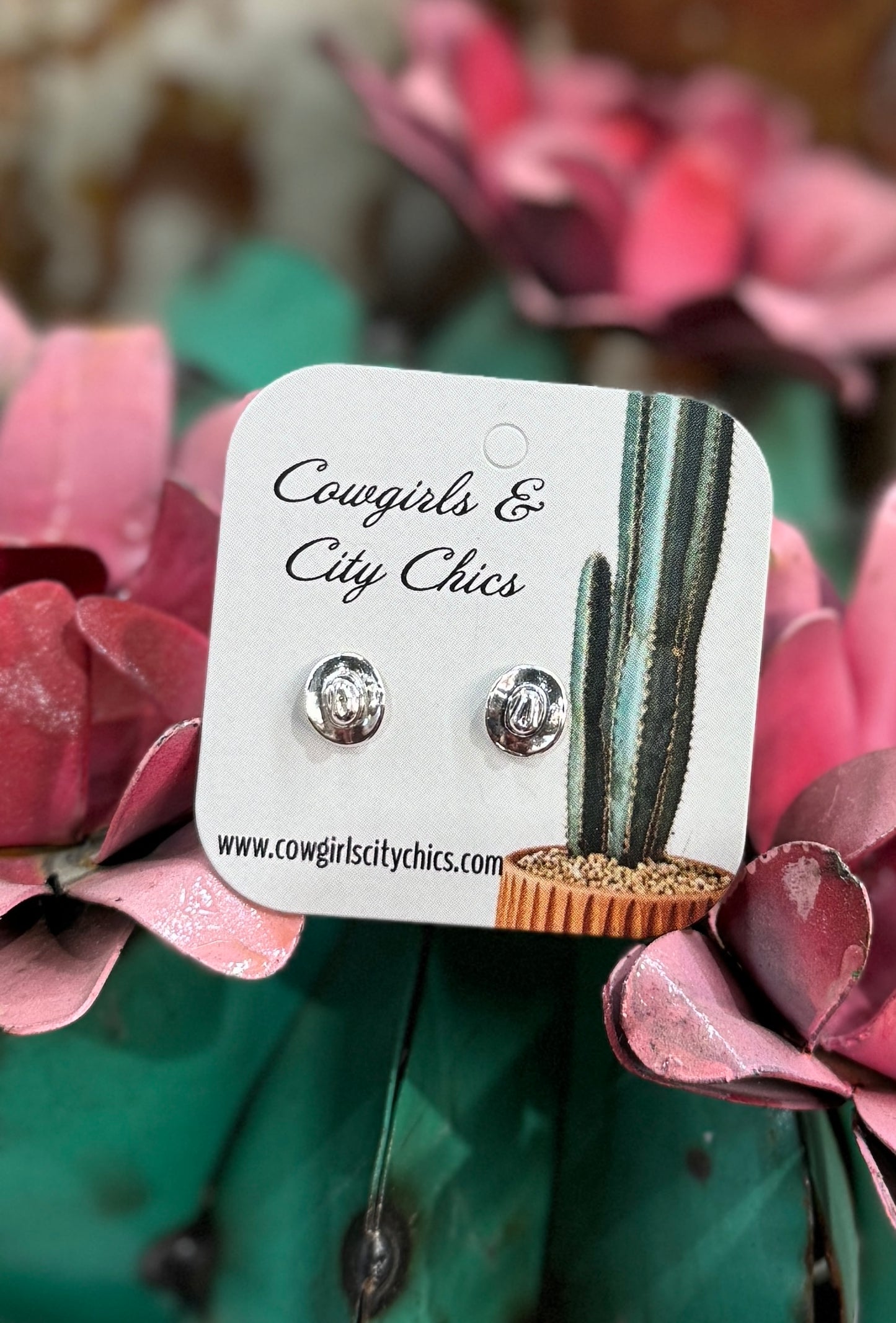Cowboy Hat {Sterling Silver} Post Earrings