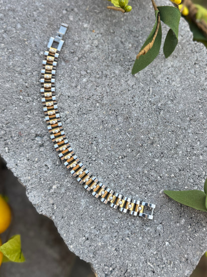 Watch Band Bracelet With Pearls