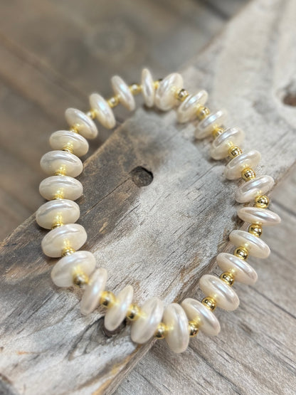 Freshwater Pearl Coin Bracelet