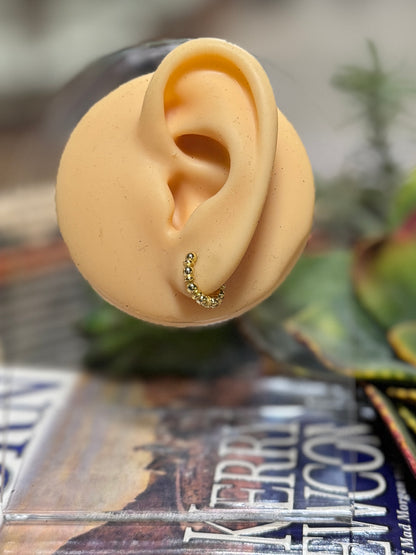 Gold Bubble Huggie Hoop Earrings