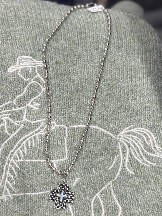 Southwest Cross Ball Chain Necklace