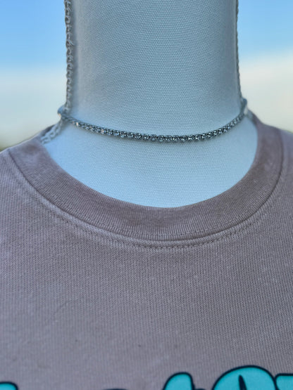 Small Sparkly Tennis Choker Necklace