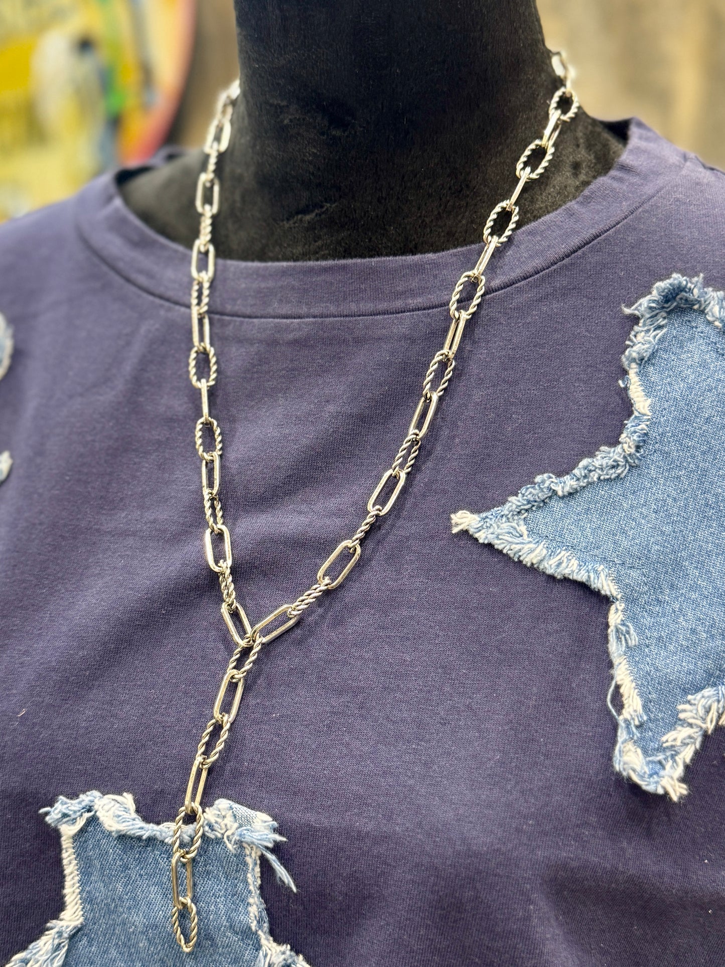 Twisted Rope Lariat Necklace