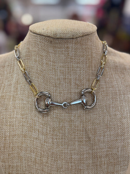 Silver Snaffle With Two-Tone Chain