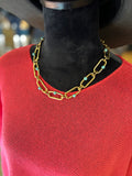 Turquoise & 22k Dipped Chain Necklace