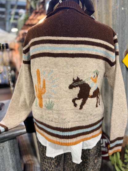 Cowboy Desert Zip Up Cardigan * 11/1 RESTOCK COMING*