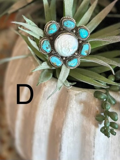 Pearl & Kingman Cluster Ring