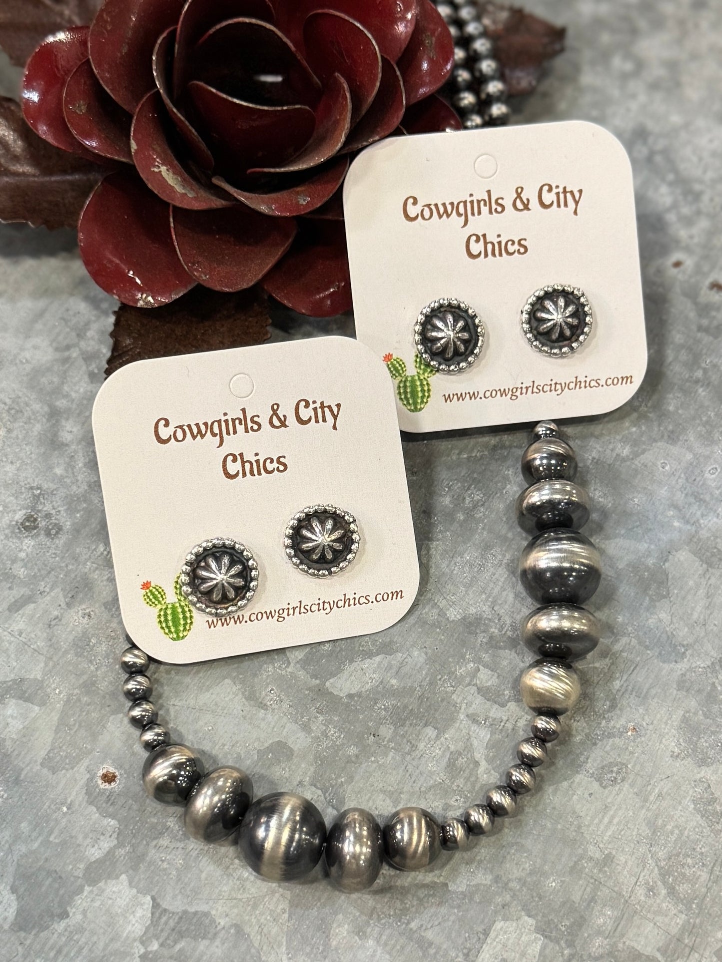 Small Starburst Concho Earrings