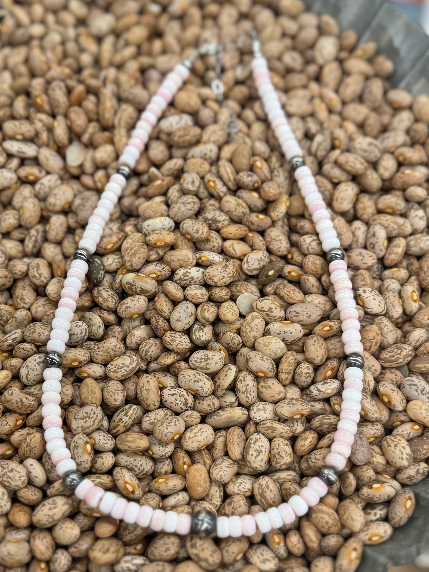 Pink Conch & Pearls Necklace