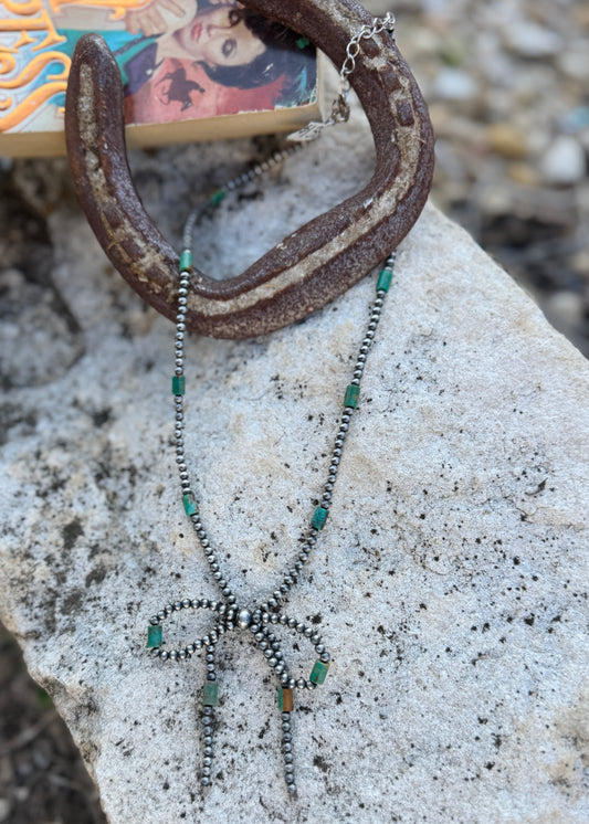 Kingman Sterling Silver Bow Necklace
