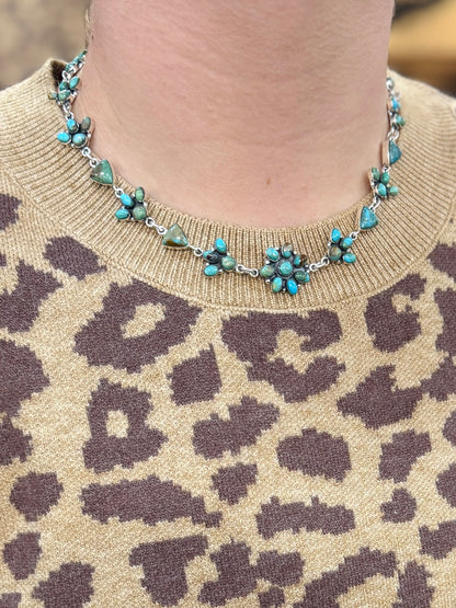 {Maria} Kingman Choker Sterling Necklace