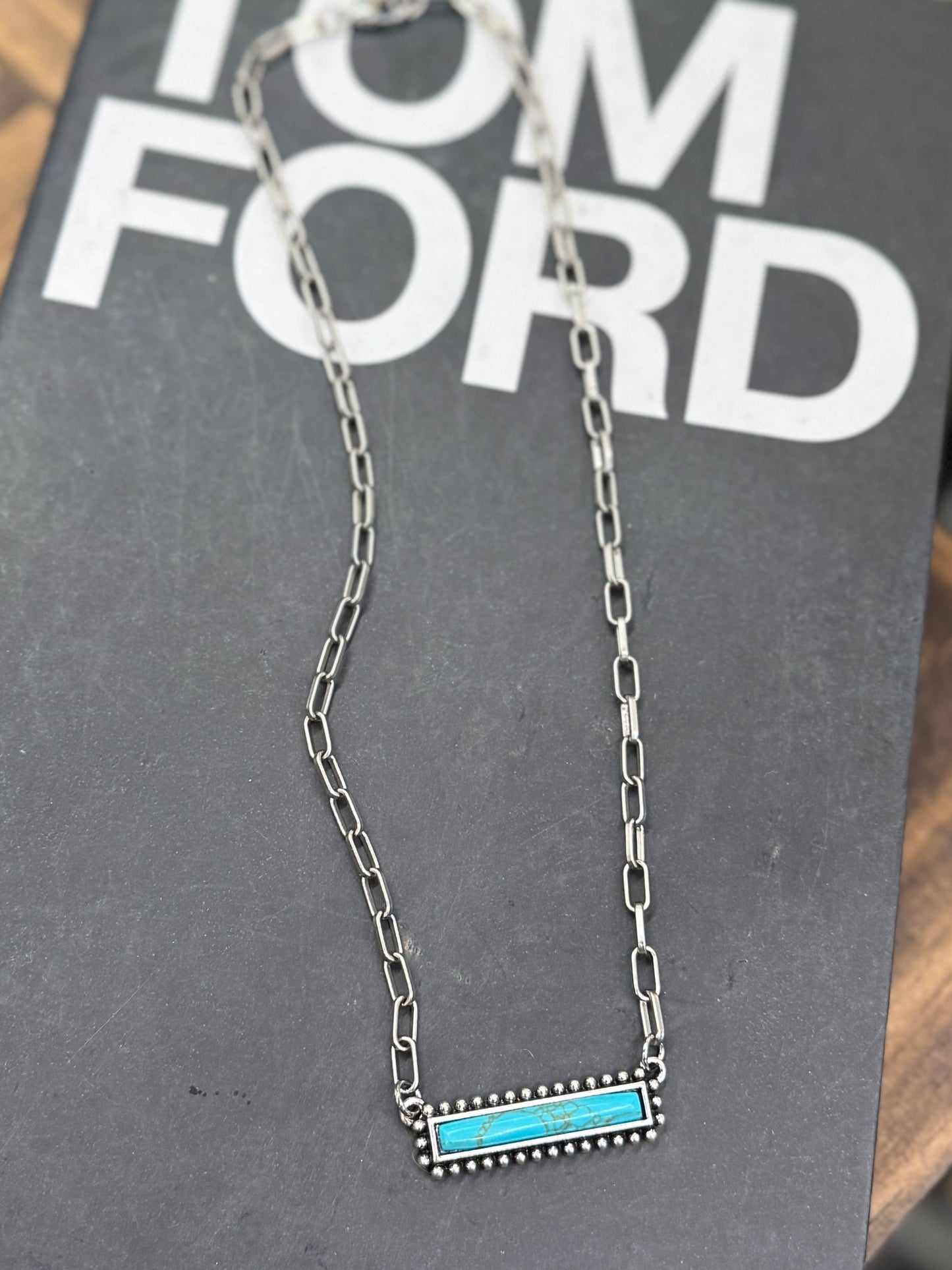 Turquoise Bar Necklace