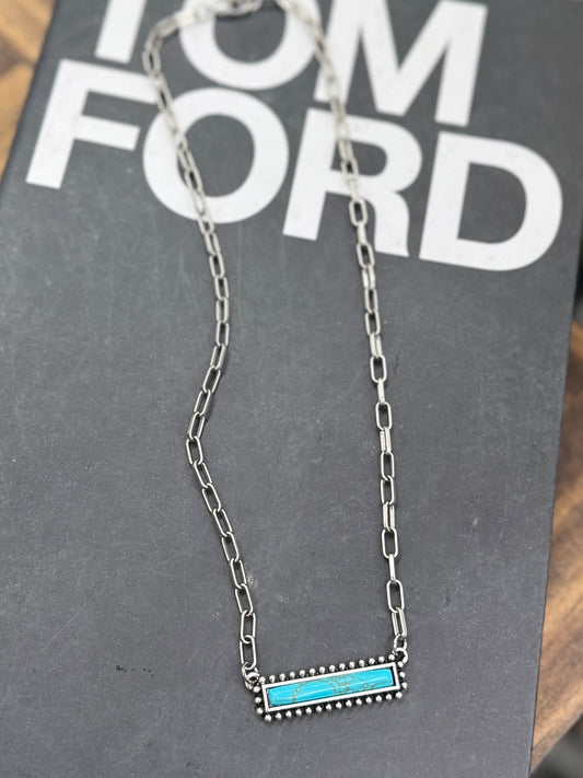 Turquoise Bar Necklace