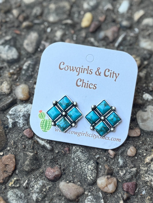 Turquoise Diamond Earrings