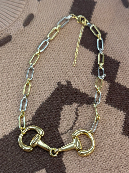 Snaffle Two-Tone Necklace