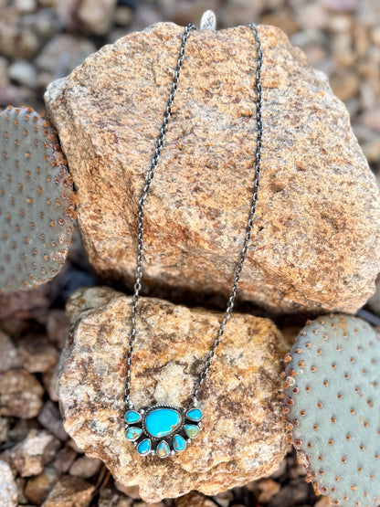 {Cody} Kingman Stamped Silver Necklace