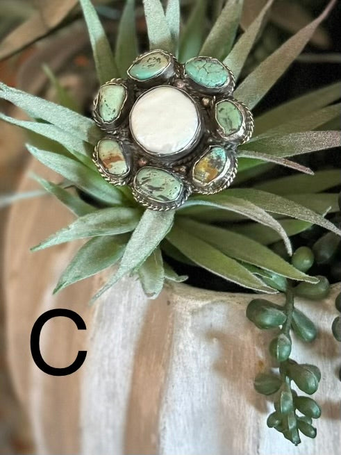 Pearl & Kingman Cluster Ring