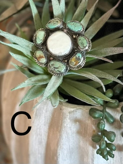 Pearl & Kingman Cluster Ring