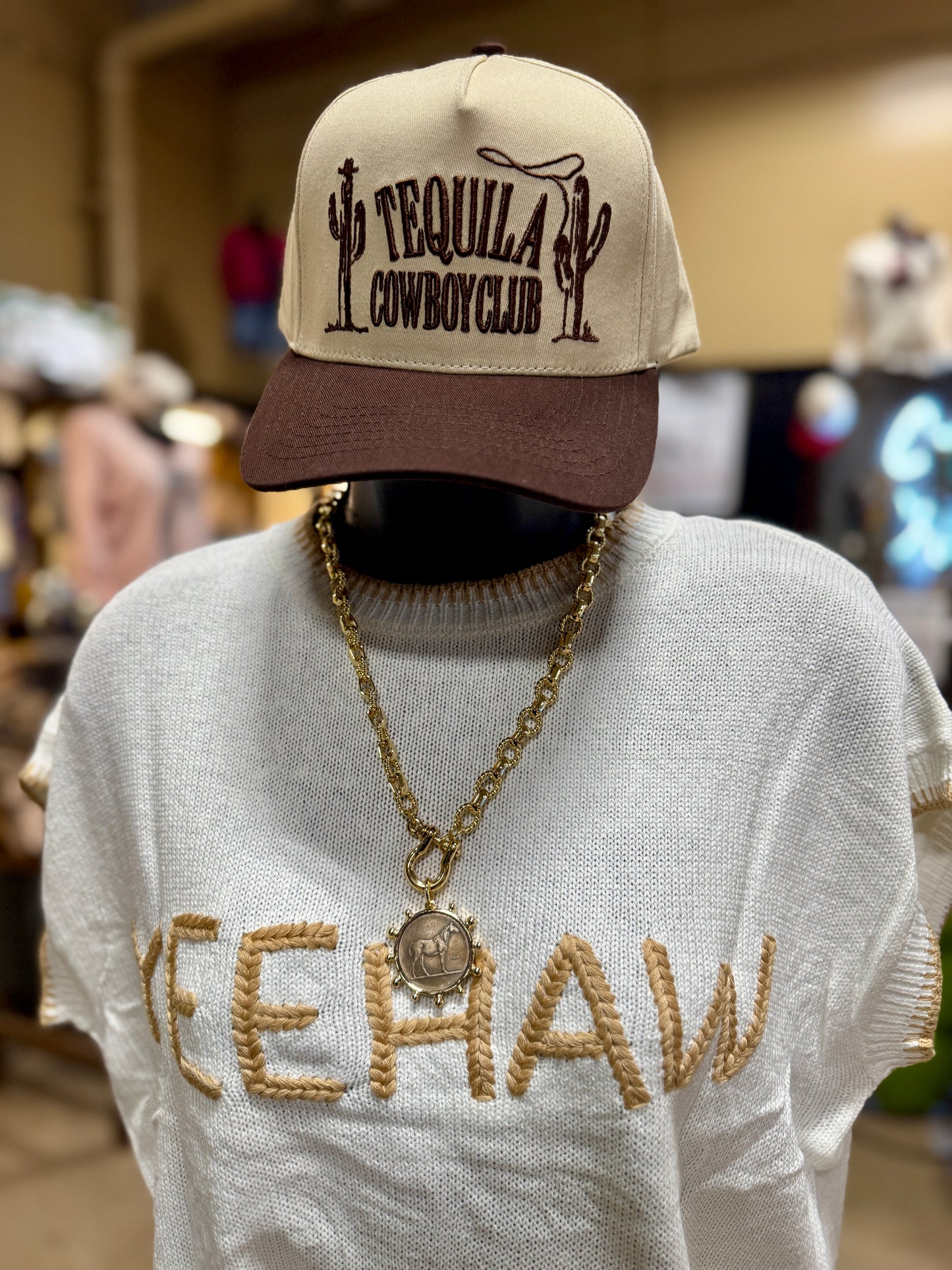 Yeehaw Stitched Sweater Top