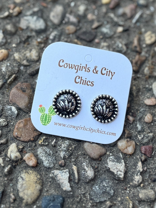 Round Tooled Stamped Earrings