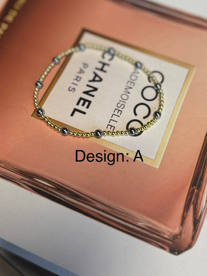 Two-Tone Varied Bead Bracelet