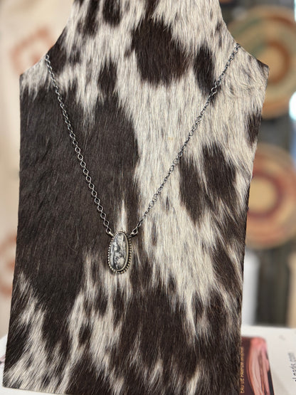 White Buffalo Drop Necklace