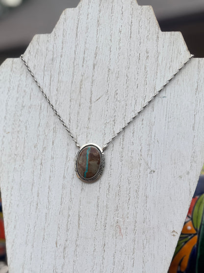 Boulder Turquoise Silver Necklace