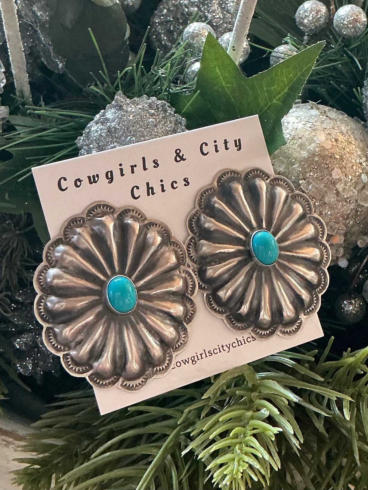 {Odessa} Turquoise Conhco Earrings