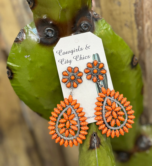 Orange Southwest Earrings Earrings