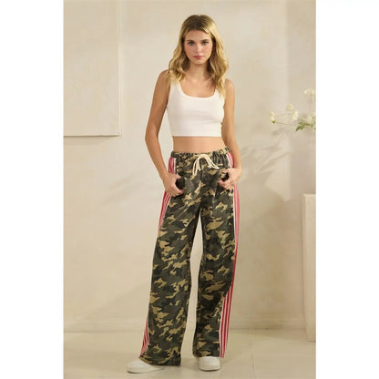 Camo Stripe Wide Legged Pants